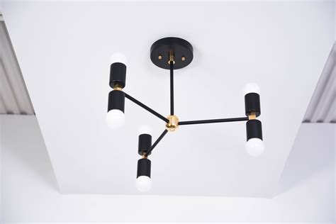 Chicago - Black & Brass / 11\ Total w/ 6\ Rod | Modern lighting chandeliers, Modern chandelier ...