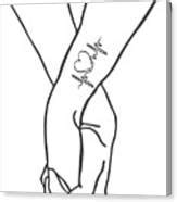 Romantic lovers hands one line holding hands black white hand poster ...