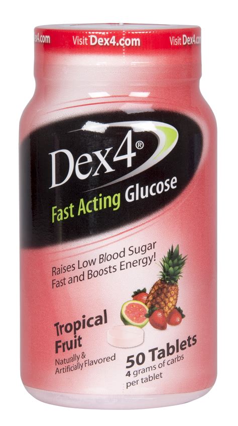 Dex4 Glucose Tablets, Tropical Fruit, 50 Ct - Walmart.com