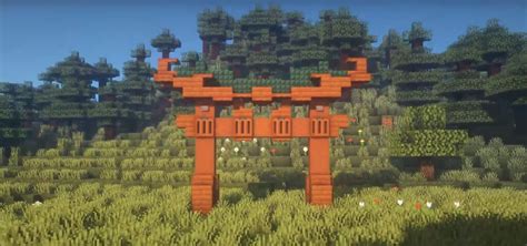 Minecraft Simple Japanese Torii Gate Ideas and Design