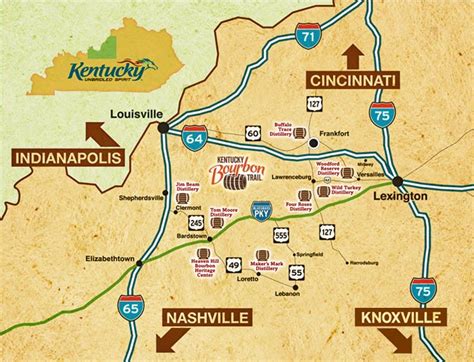 Pdf Printable Kentucky Bourbon Trail Map