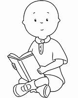 Caillou Reading Book Coloring Page  Free Printable Pages sketch template