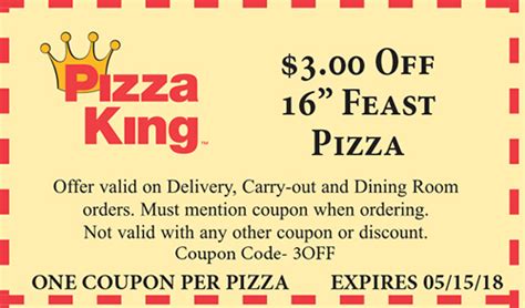 Coupons - Pizza King - Ring the King