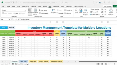 Inventory Management Template for Multiple Locations - PK: An Excel Expert