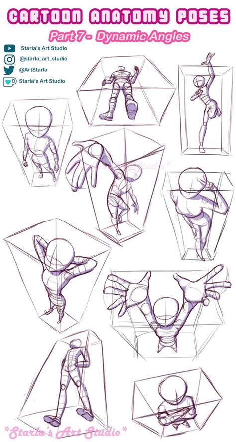 Drawing Cartoon Standing Poses in Dynamic Angles | Starla's Art Studio | Perspective drawing ...