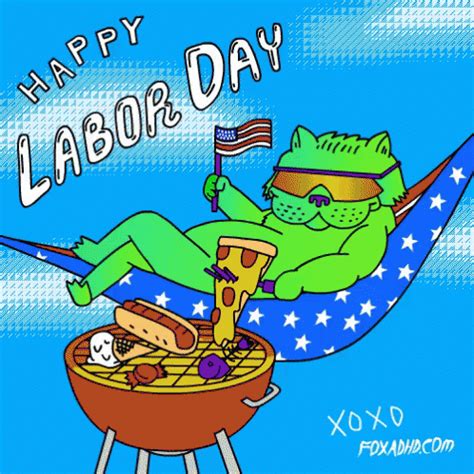 Happy Labor Day GIF - Fox Adhd Laborday - Discover & Share GIFs