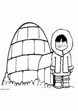 Elmo And The Igloo From Sesame Street coloring Page sketch template