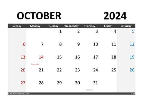 Calendar October 2024 Printable Monthly Calendar