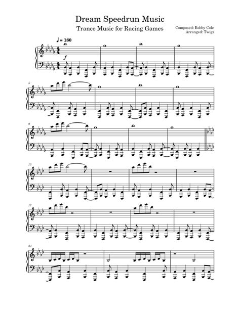 Dream Speedrun Music Sheet music for Piano (Solo) Easy | Musescore.com