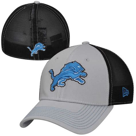 New Era Detroit Lions 39THIRTY Flex Trucker Hat - Gray/Black - NFLShop.com