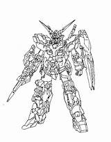 Gundam Lineart Coloring Page Free Printable PDF sketch template