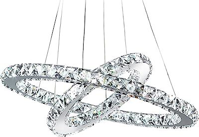 CLAIRDAI Modern Crystal Chandelier 5 Arms Led Ceiling Light Recessed ...