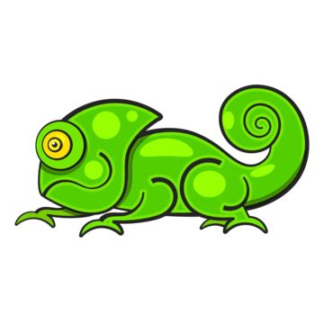 Chameleon Lizard Rainbow Color Cartoon Character Illustration Chameleon Cartoon Sign Vector ...