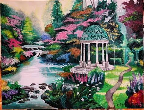 Paradise garden Painting by Natasa Despotovic | Saatchi Art