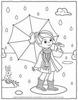 Raining Coloring Pages Walking In The Rain Page · Creative sketch template