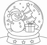 Snow Globe Coloring Page Sketch sketch template