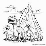 Dinosaur Volcano Coloring Pages  Free & Printable sketch template