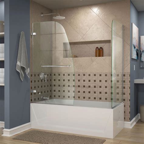 DreamLine Aqua Uno 60 in. x 58 in. Semi-Framed Hinged Tub/Shower Door ...