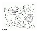 Little Red Riding Hood In Forest Path coloring Page Printable Game sketch template