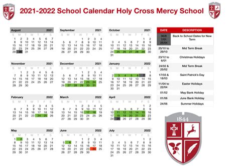 Holy Cross Academic Calendar 2024 - Printable Word Searches