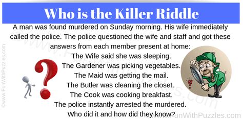 Who is the Killer Riddle to Train your Brain