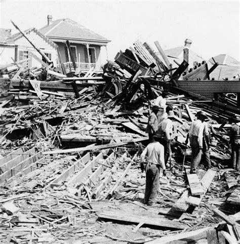 Galveston Hurricane, 1900. /Nmen Searching Among Rubble For Survivors ...