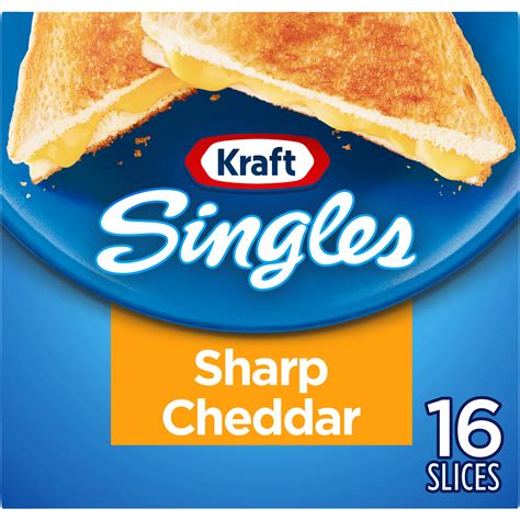 Kraft Singles Sharp Cheddar Slices, 16 ct Pack - Walmart.com