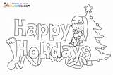 Happy Holidays Coloring Pages sketch template