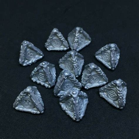 Set of 6 Metal Tetrahedral D2 Dice w/Celtic Adornment for RPG and ...