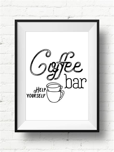 Coffee Bar Sign Coffee Bar Table Decor Help Yourself Sign | Etsy