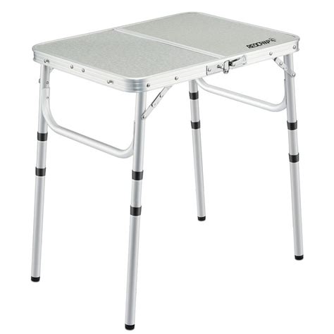 REDCAMP Small Aluminum Folding Table 2 Foot, Adjustable Height Portable ...