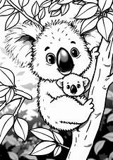 Koala And Her Baby  Koalas Coloring Pages sketch template