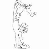 Acrobat Standing On Hands Coloring Page sketch template