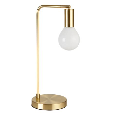 Channing Modern Gold Satin Brushed Gold Table Lamp | Departments | DIY at B&Q | Gold table lamp ...