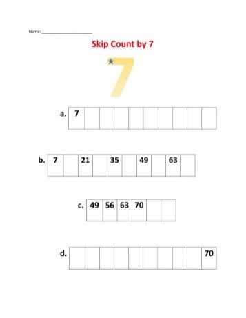 Skip Counting By 7s Worksheets - CountingWorksheets.com