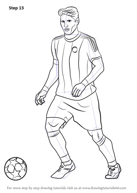 Learn How to Draw Bastian Schweinsteiger (Footballers) Step by Step : Drawing Tutorials