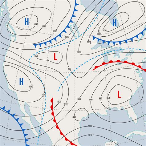 Weather forecast, meteorology isobar USA map 14041671 Vector Art at Vecteezy