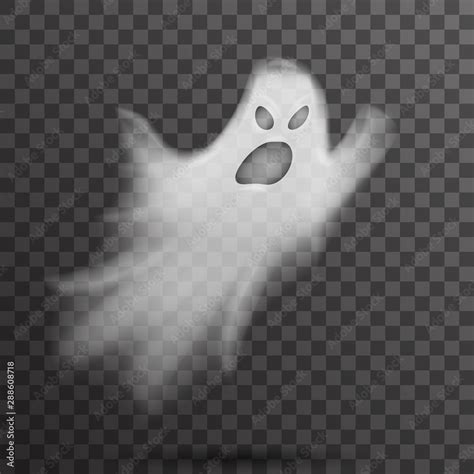 Angry halloween white scary ghost isolated template transparent night ...