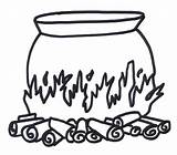 Cauldron Witch Pages Template Coloring Sheet Halloween Sketch Page sketch template