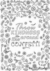 Throw Kindness Around Like Confetti Coloring Page For  Etsy Quote sketch template