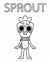 Dandy’s World Sprout Coloring Page sketch template