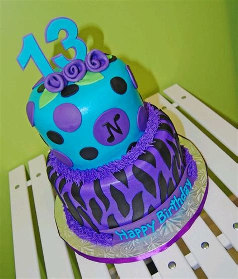 Purple blue bday cake (With images) | 13 birthday cake, 13th birthday cake for girls, Birthday ...