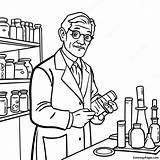 Curious Scientist In Lab Coat Coloring Page  Pagescom sketch template