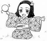 Demon Slayer Coloring Pages Chibi Nezuko Kamado Animal sketch template