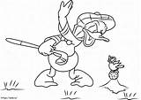 Donald Duck Playing Golf coloring Page sketch template