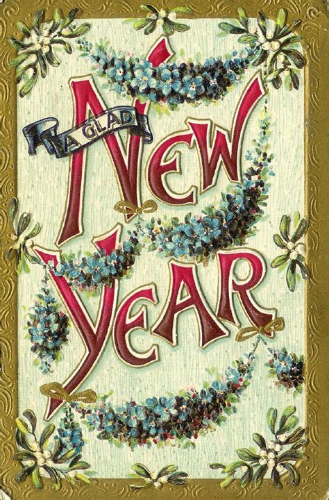 New year postcard, Vintage happy new year, Vintage christmas cards