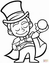 Magician With Crystal Ball coloring Page  Free Printable Coloring Pages sketch template