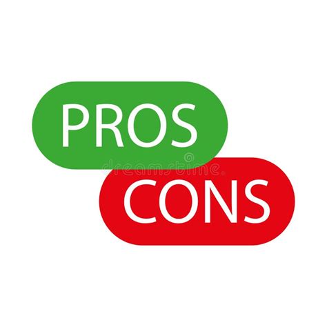 Pros Cons Icon. Green Red Pro Con. Vector Illustration Stock Vector - Illustration of happy ...