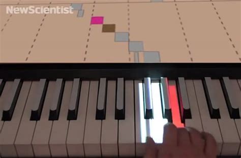 "Piano Hero" teaches you how to play a piano using projections.