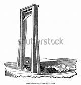 Guillotine Isolated On White Vintage Engraved Stock Vector Royalty  sketch template